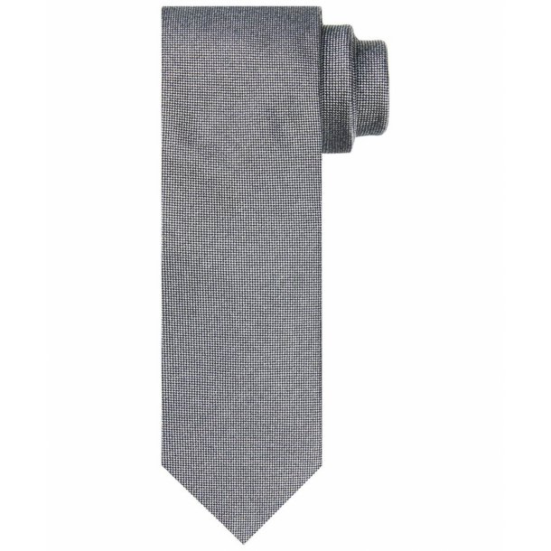 Gładki krawat jedwabny w odcieniu szarym – Profuomo 
