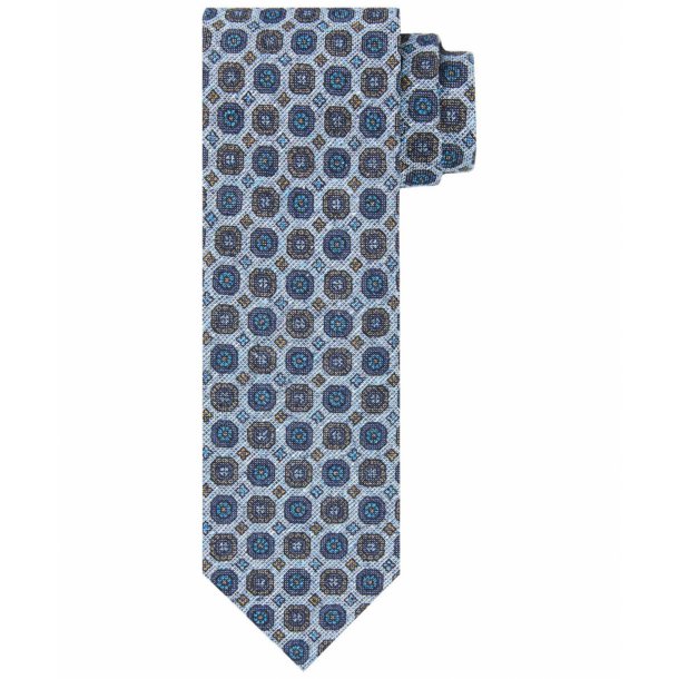 Jasnoniebieski krawat w barwny, graficzny wzór - Profuomo 