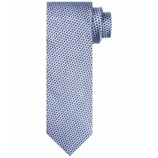 Jedwabny niebieski krawat w kropkowany wzór – Profuomo