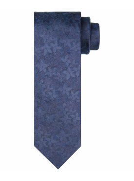 Jedwabny krawat w duże, ciemnoniebieskie kwiaty – Profuomo