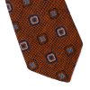 Krawat pomarańczowy w kwadraty VAN THORN (wełna, jedwab) 2