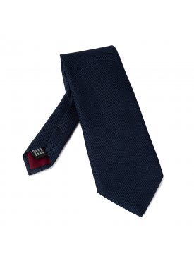 Elegancki granatowy krawat VAN THORN z grenadyny 