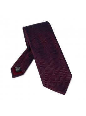 Elegancki bordowo - granatowy krawat VAN THORN z grenadyny 