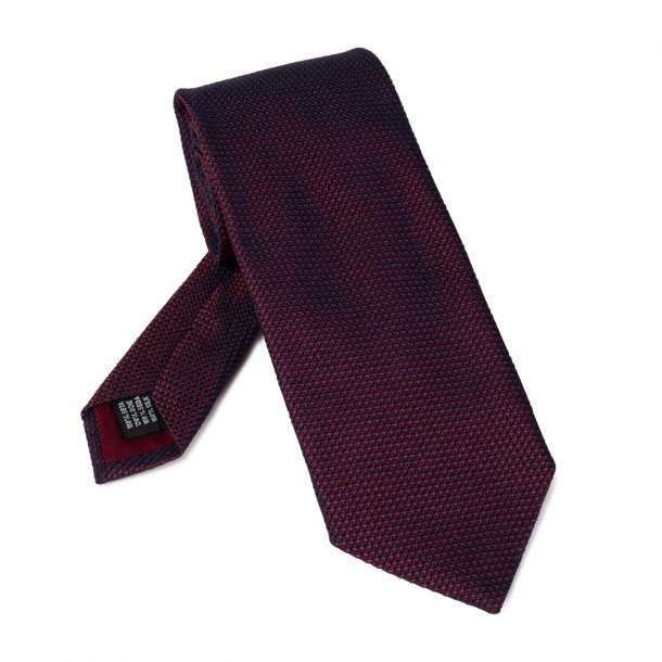 Elegancki bordowo - granatowy krawat VAN THORN z grenadyny 