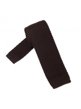 Klasyczny brązowy krawat knit marki Hemley 