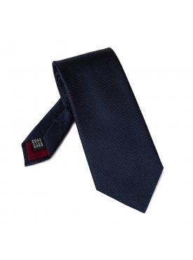 Krawat jedwabny granatowy ze strukturą VAN THORN 