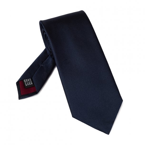 Krawat jedwabny granatowy ze strukturą 