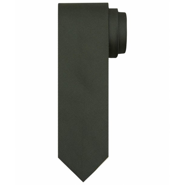 Oliwkowy krawat jedwabny Profuomo - prosty splot