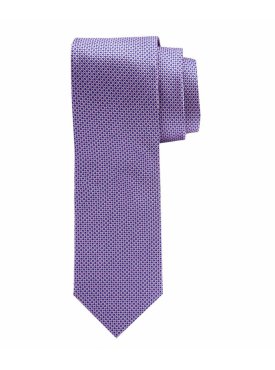 Elegancki różowy krawat Profuomo w białe i granatowe kropki