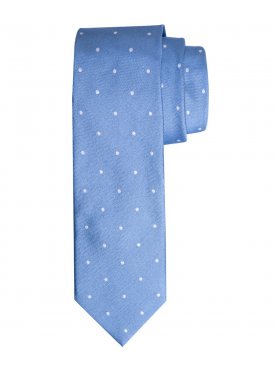 Elegancki błękitny krawat Profuomo w białe grochy