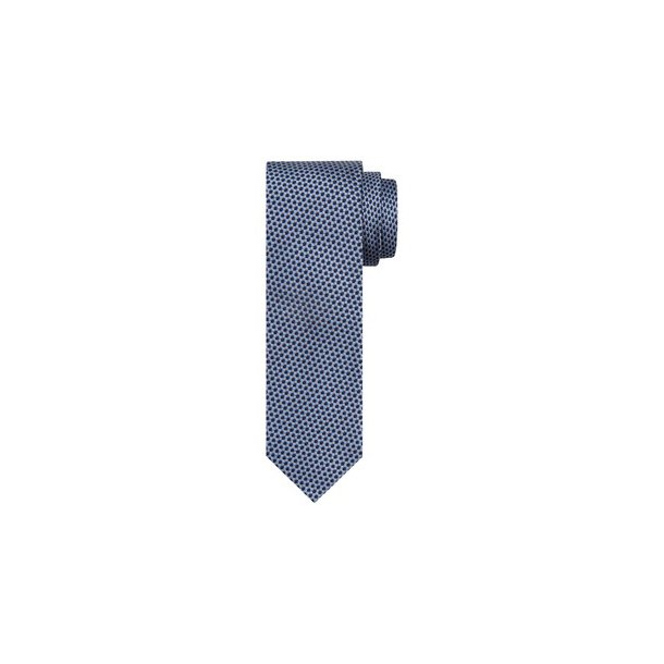 Niebiesko szary krawat jedwabny w delikatny wzór