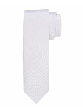 Biały jedwabny krawat Profuomo