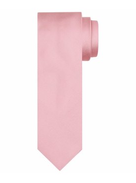Pudrowo-różowy krawat jedwabny o skośnym splocie Profuomo