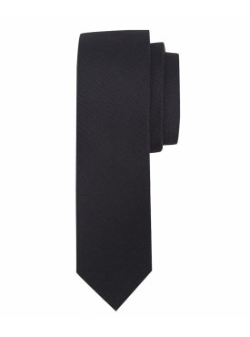 Czarny jedwabny krawat oxford Profuomo