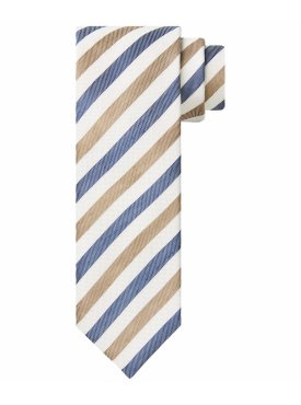 Jasny krawat z beżowo-nieieskimi paskami