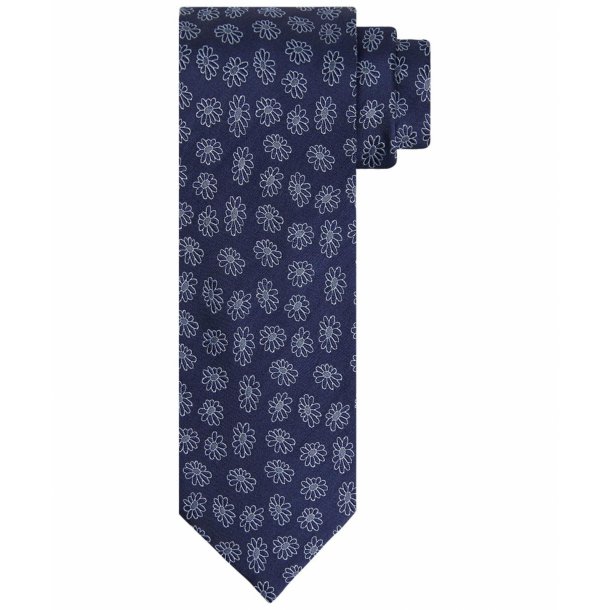 Granatowy krawat w minimalistyczne kwiaty 