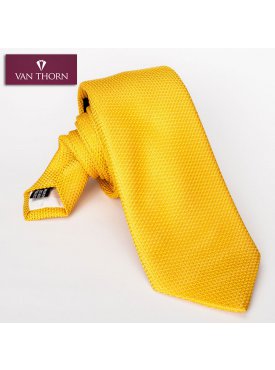 Elegancki żółty krawat z grenadyny o drobnym splocie