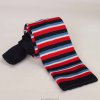 Krawat z dzianiny / typu knit w czerwone, granatowe i błękitne paski