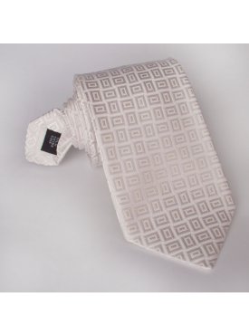 Elegancki krawat jedwabny Hemley śmietankowy we wzór Hemley
