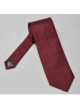 Elegancki DŁUGI bordowy krawat jedwabny Hemley