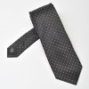 Czarny krawat jedwabny w białe kropki