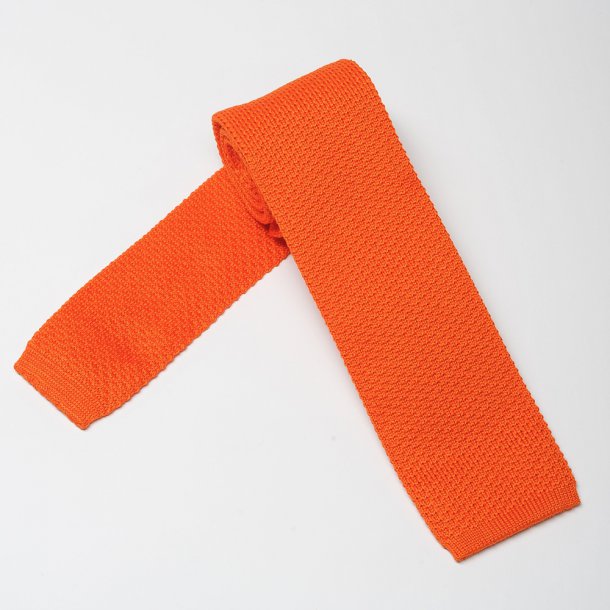 Pomarańczowy bawełniany krawat z dzianiny / knit