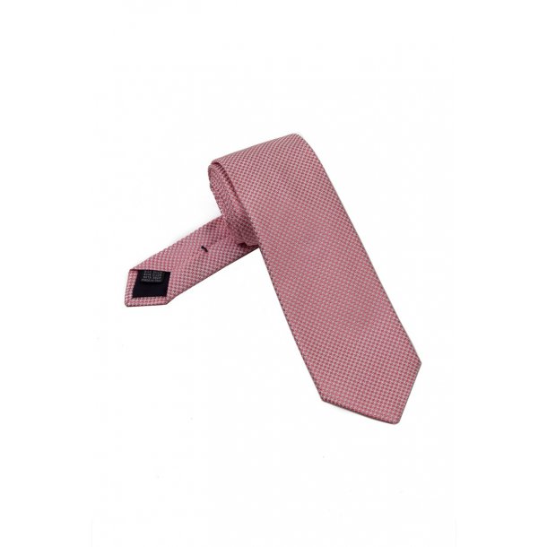 Elegancki krawat jedwabny Van Thorn w pepitkę w kolorze jasno różowym