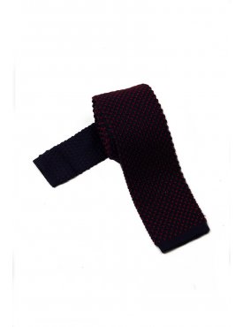 Granatowy krawat knit Hemley w czerwone kropeczki