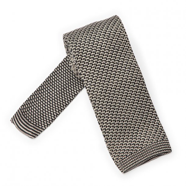 Biało granatowy krawat knit VAN THORN