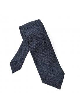 Elegancki granatowy krawat z grenadyny bez podszewki