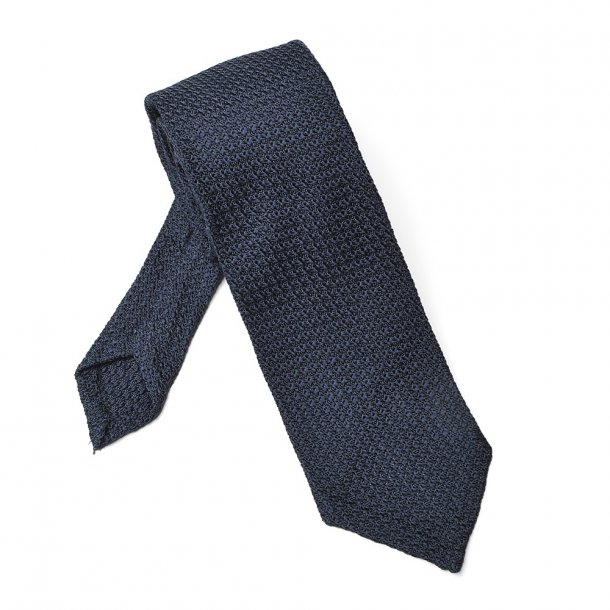 Elegancki granatowy krawat z grenadyny bez podszewki