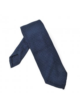 Elegancki niebieski krawat z grenadyny  bez podszewki