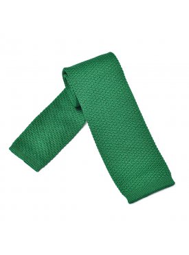 Zielony bawełniany krawat z dzianiny / knit