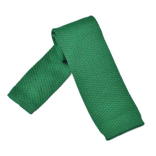 Zielony bawełniany krawat z dzianiny / knit