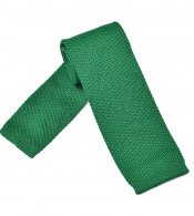 Zielony bawełniany krawat z dzianiny  /  knit