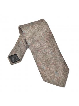 Elegancki krawat beżowy melanż