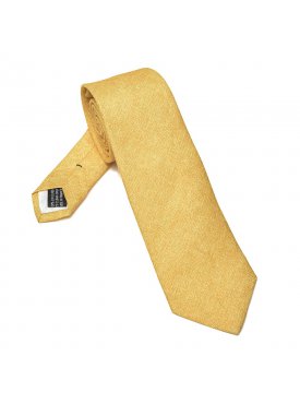 Elegancki żółty pastelowy lniany krawat Van Thorn 