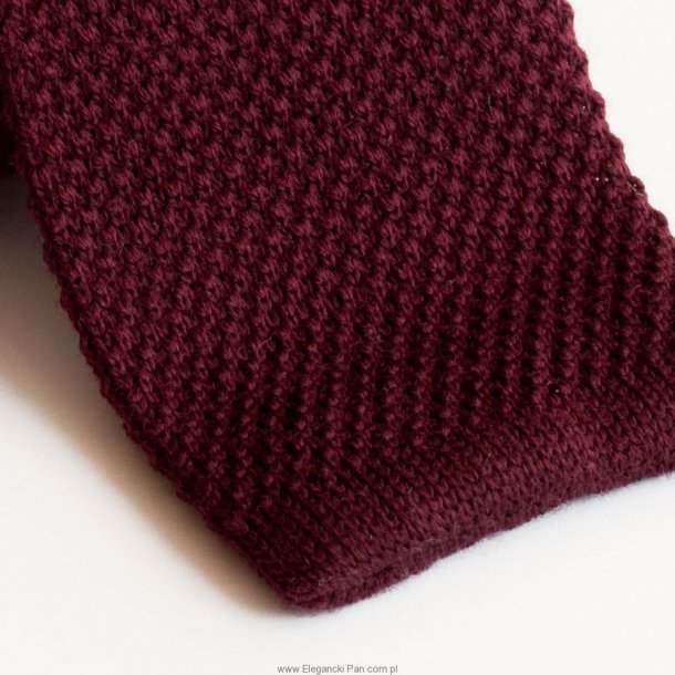 Krawat z dzianiny bordowy knit