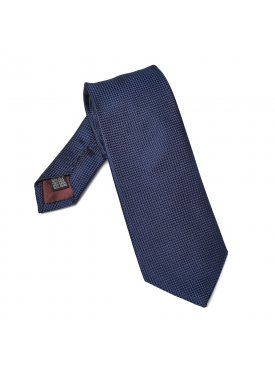 Elegancki granatowy krawat jedwabny Van Thorn o prostym splocie