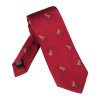 Elegancki czerwony krawat jedwabny Laco we wzór w kuropatwy