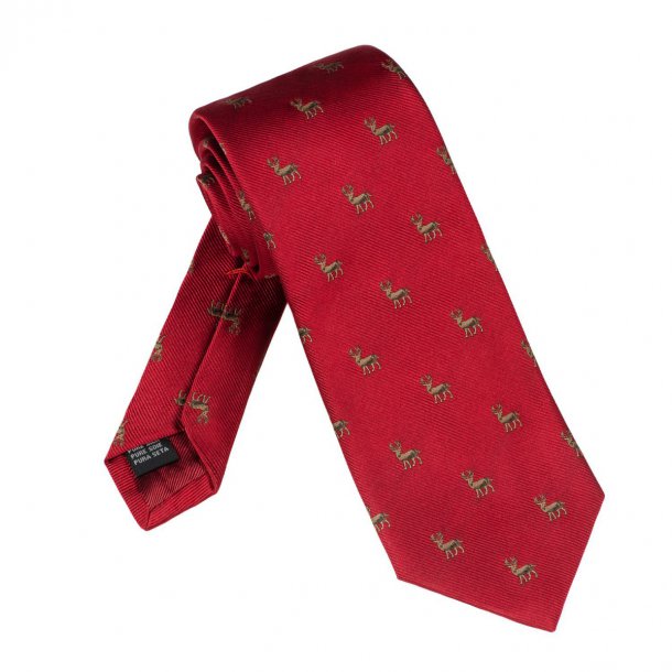 Elegancki czerwony krawat jedwabny Laco w jelonki