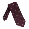 Elegancki krawat Laco w kolorze oberżyny w leśne zwierzęta