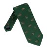 Elegancki zielony krawat jedwabny Laco w leśne zwierzęta