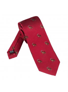 Elegancki czerwony krawat jedwabny Laco w kozice