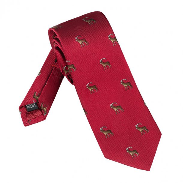 Elegancki czerwony krawat jedwabny Laco w kozice