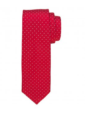 Czerwony krawat jedwabny w białe kropki Michaelis