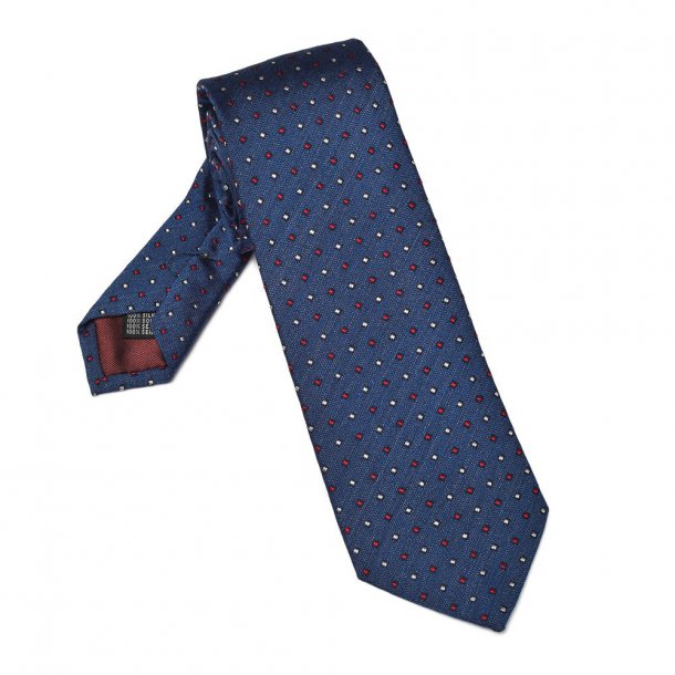 Elegancki granatowy krawat VAN THORN w kwadraty