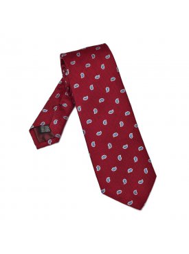 Elegancki czerwony krawat VAN THORN we wzór paisley