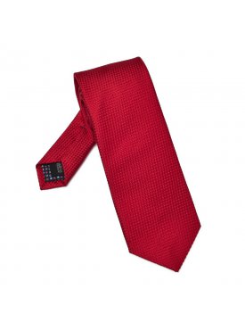 Czerwony jedwabny krawat ze strukturą DŁUGI