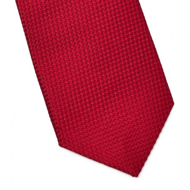 Czerwony jedwabny krawat ze strukturą DŁUGI 2